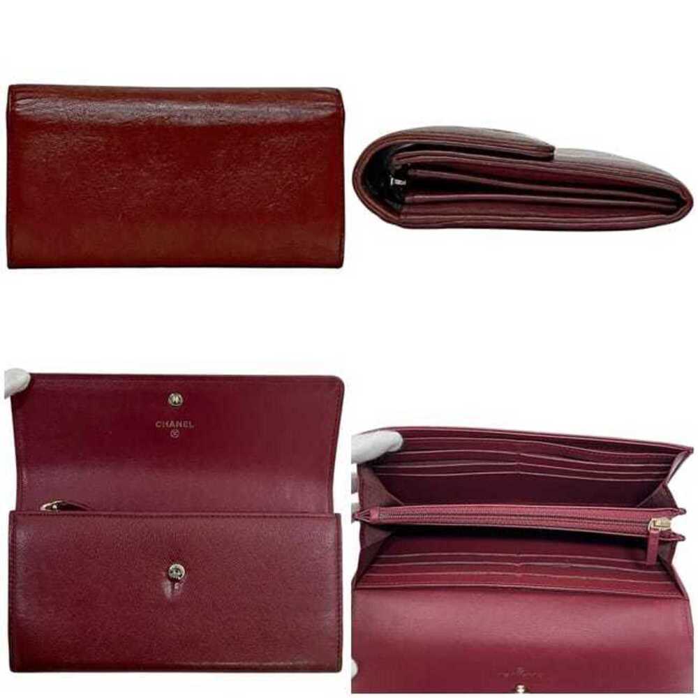 CHANEL Authentic Red Leather Logo Wallet - Picture 3 of 11